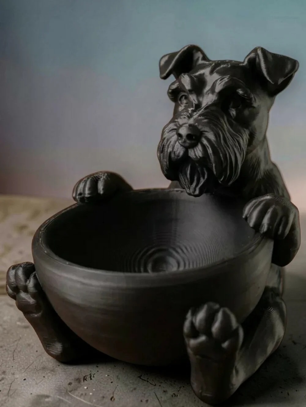 Hand Crafted Large Schnauzer Dog Bowl / Planter / Jewelry or Keepsake Dish NWT!